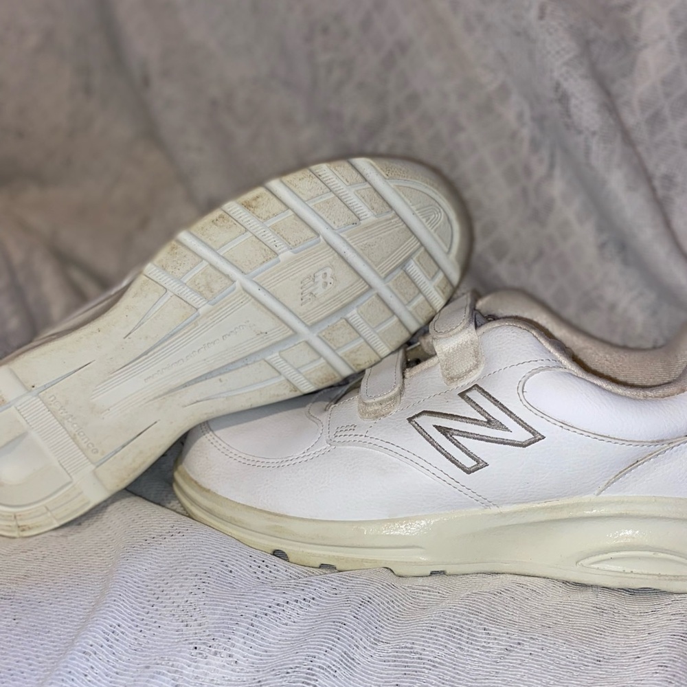 New Balance White Velcro Sneakers
